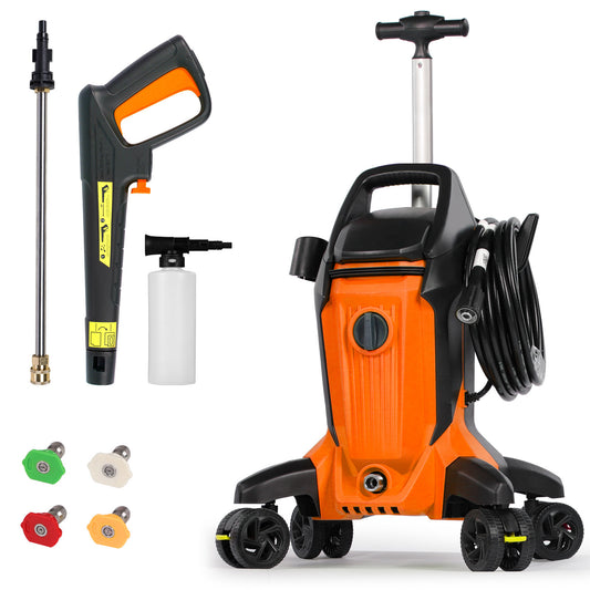 Birtechway Electric Pressure Washer 4000 PSI with Telescopic Handle Orange