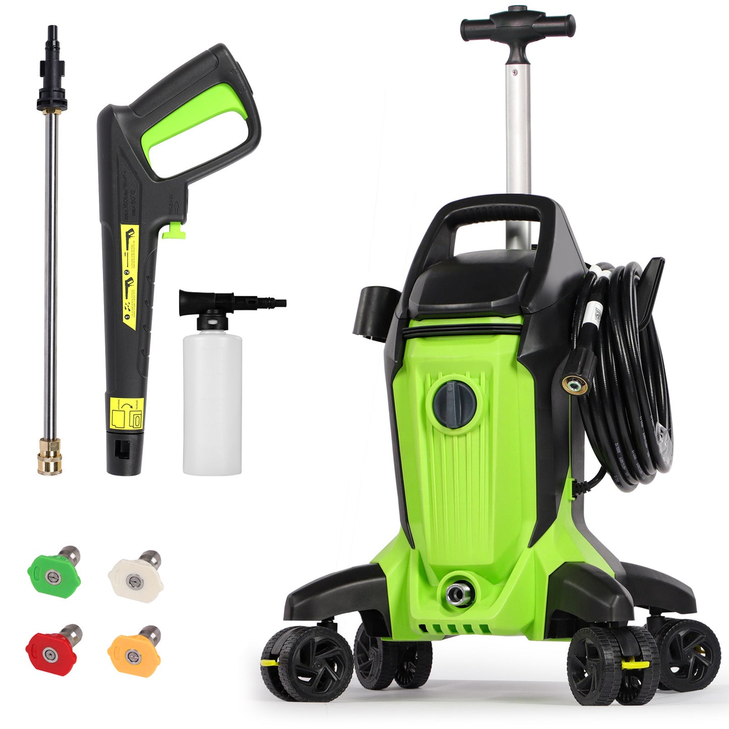 Birtechway Electric Pressure Washer 4000 PSI with Telescopic Handle Green