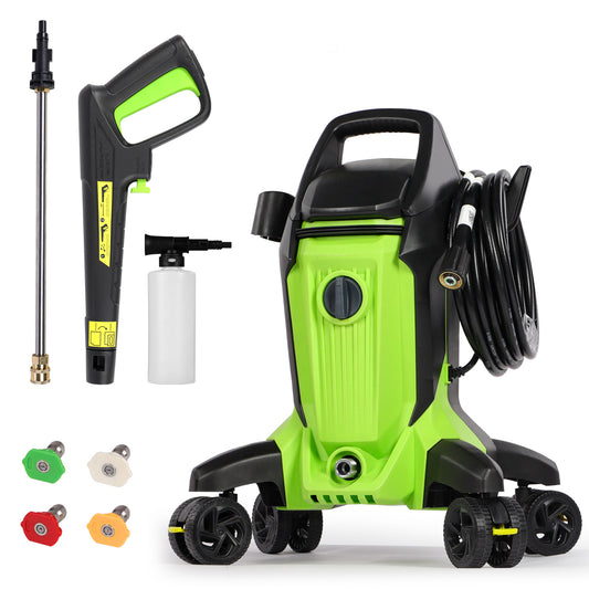 Birtechway Electric Pressure Washer 4000 PSI with Anti Tipping Wheels Green