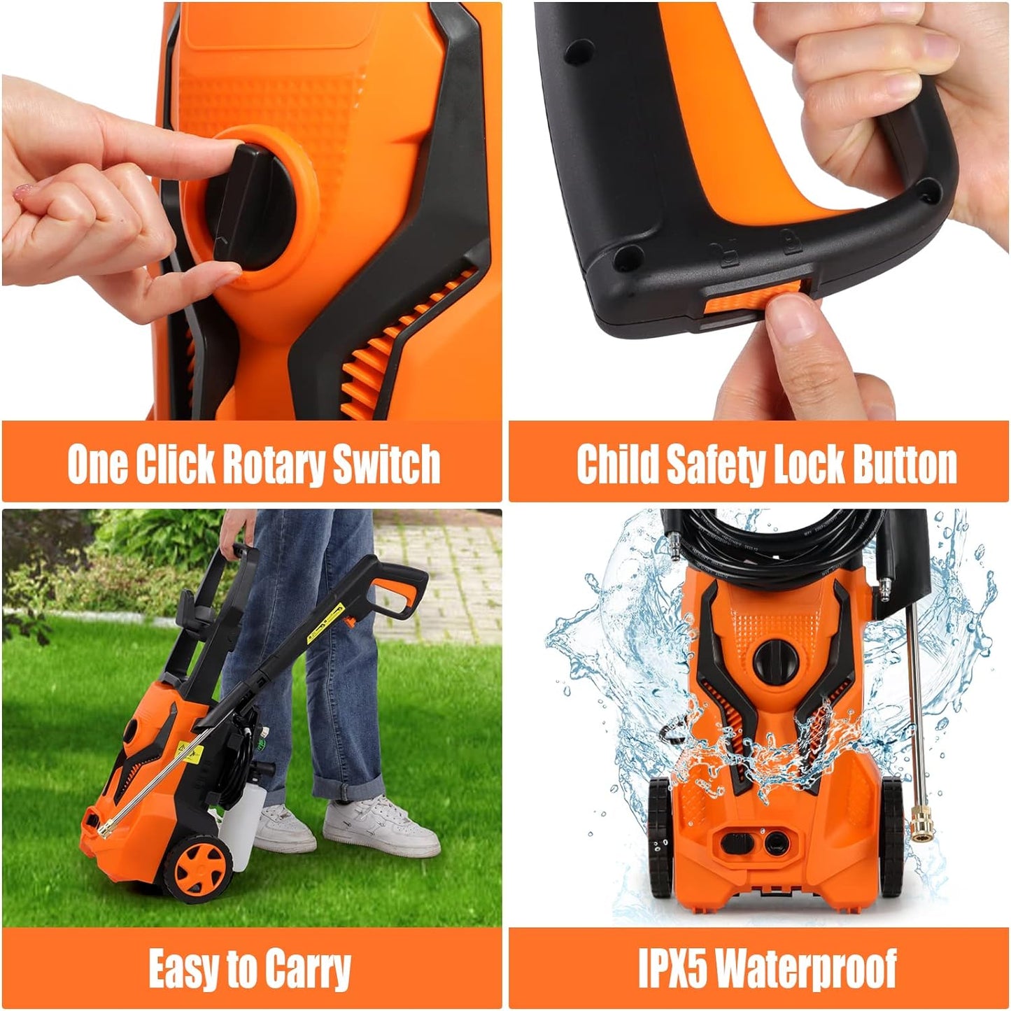 Birtechway Portable Pressure Washer 1800W