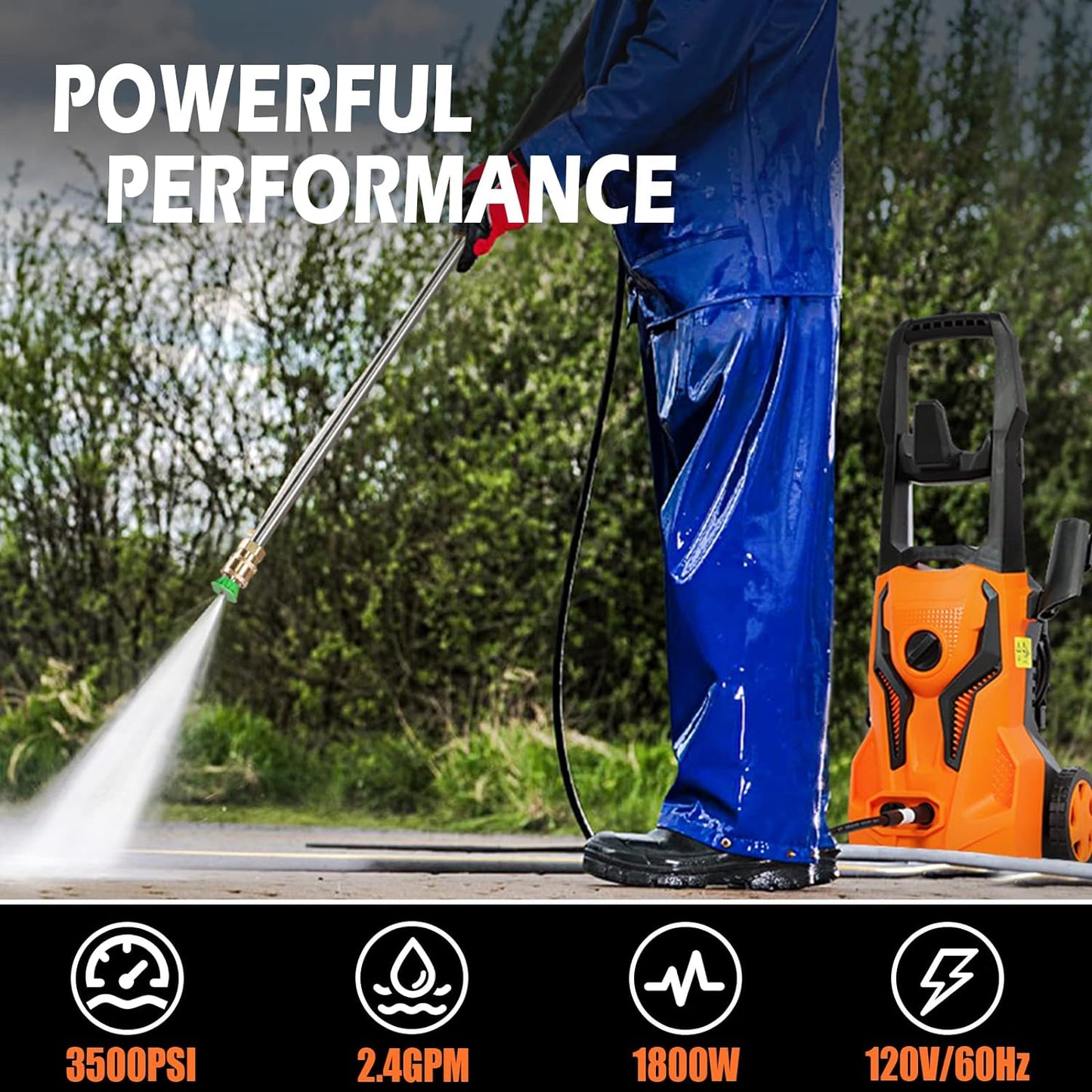 Birtechway Portable Pressure Washer 1800W